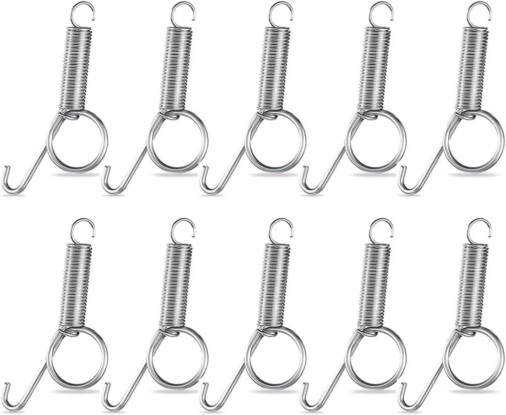 BEPSYOM Rabbit Cage Door Hooks, Pack of 10 Multifunctional Spring Latch Hooks for Cages, Metal Rabbit Cages, Door Finger Spring, for Birds, Dogs, Cats, Parrots, Small Animals