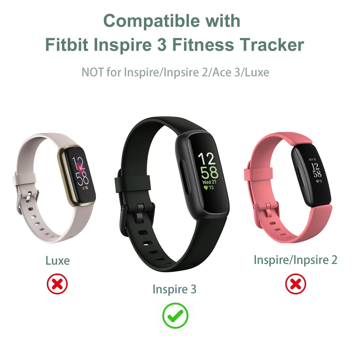 Charger Cable Replacement for Fitbit Inspire 3 (2 Pack/3.3Ft) image number 1