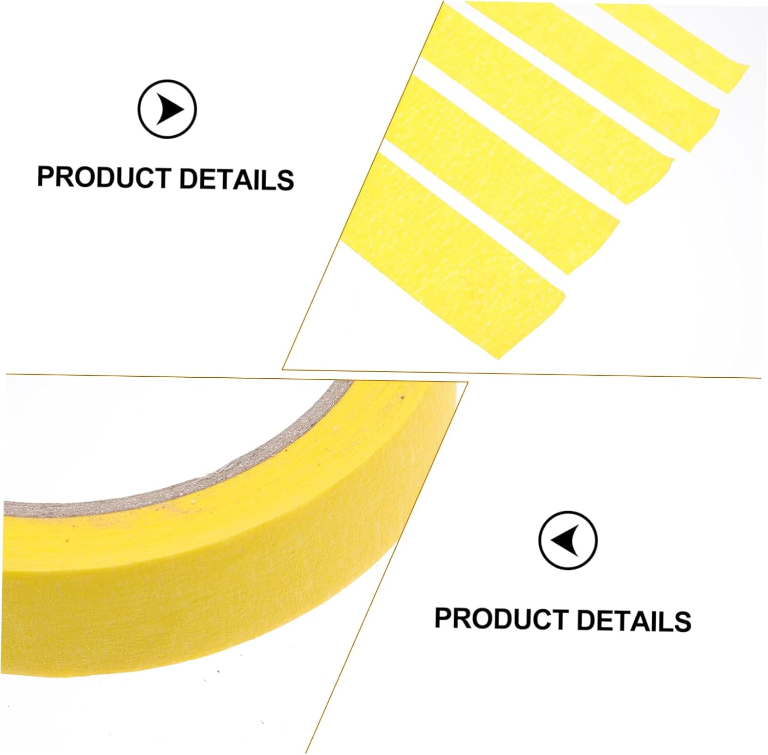 5Rolls Car Tape Masking Tape for Painting Yellow Paper Easy Peel Adhesive Masking image number 4