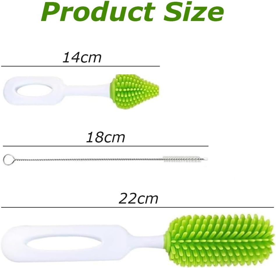 Portable Bottle Brush Set with Storage Box&Brush, Baby Bottle Drying Kit, Vertical Standing Bottle Dryer Rack Holder, Baby Bottle Cleaner Suitable for Cleaning Traveling image number 4