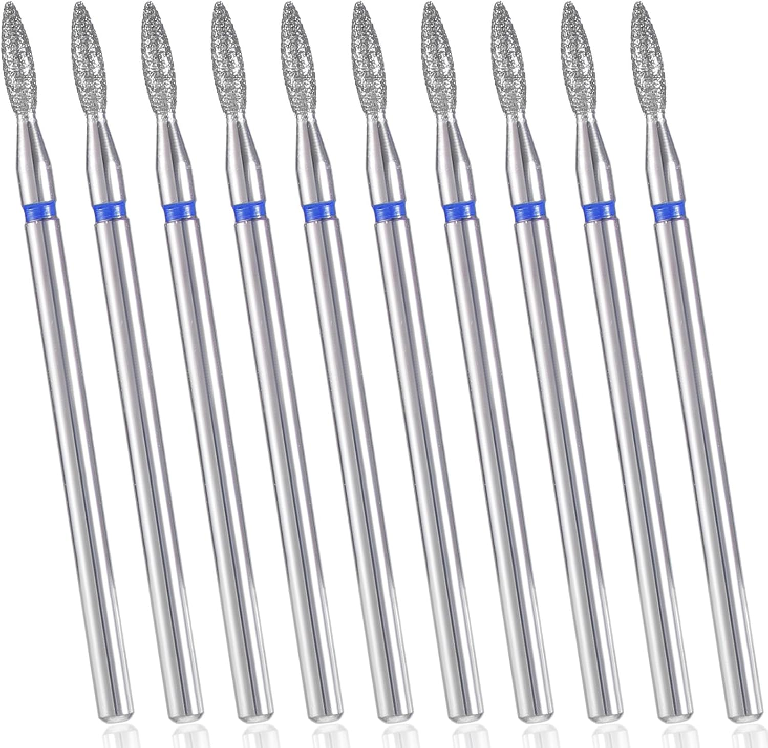 10 Pcs Flame Bit for Nail Drill Professional Cuticle Nail Drill Bits with Case for Dead Skin 3/32'' Nails Dry Manicure Pedicure Shape Remove Nails Salon Tools Manicurist Home Red Stainless Steel