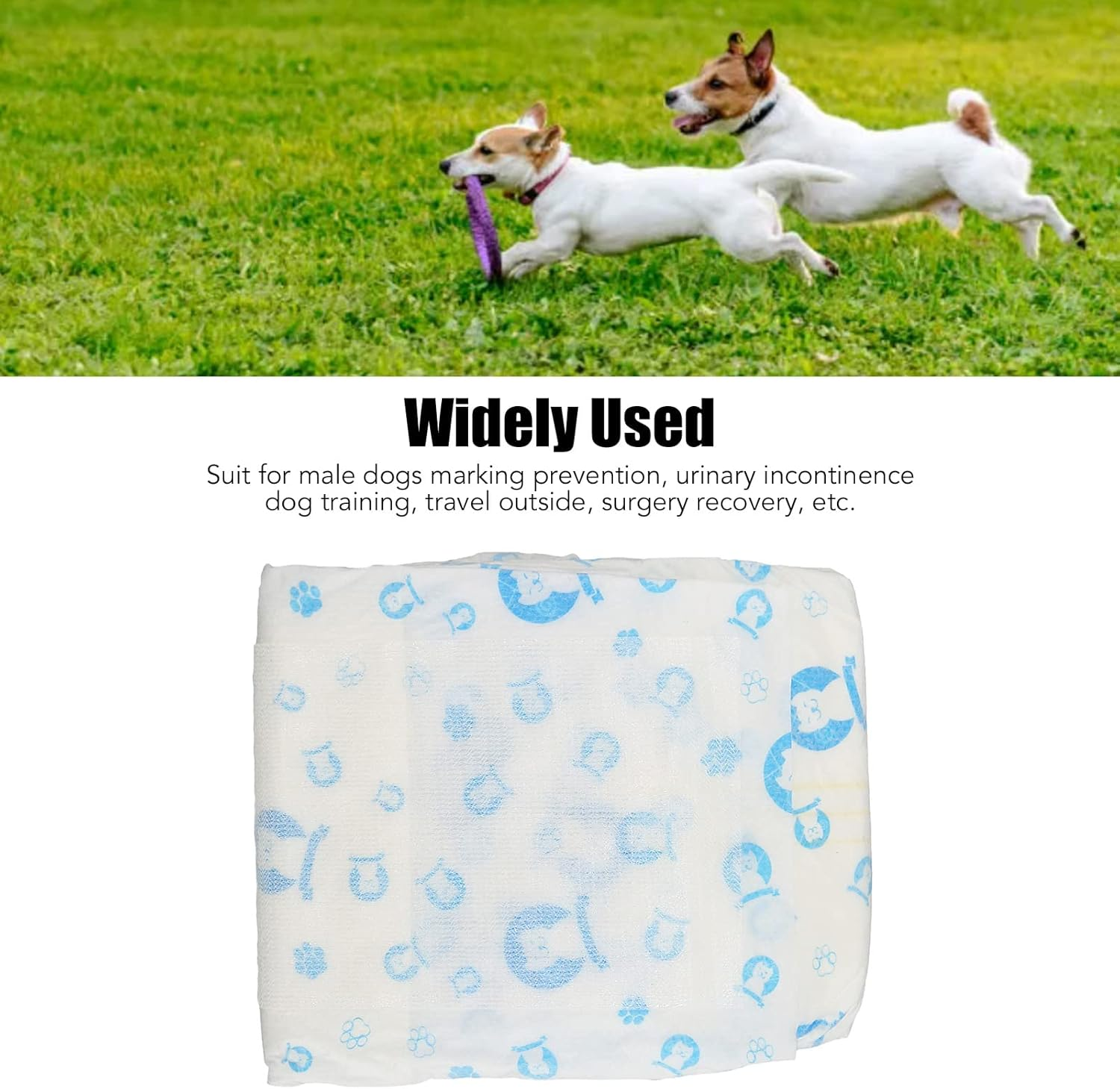 Disposable Dog Diapers, Disposable Dog Wraps Skin Friendly Absorbent for Travel outside for Urinary Incontinence for Surgery Recovery (S) image number 3