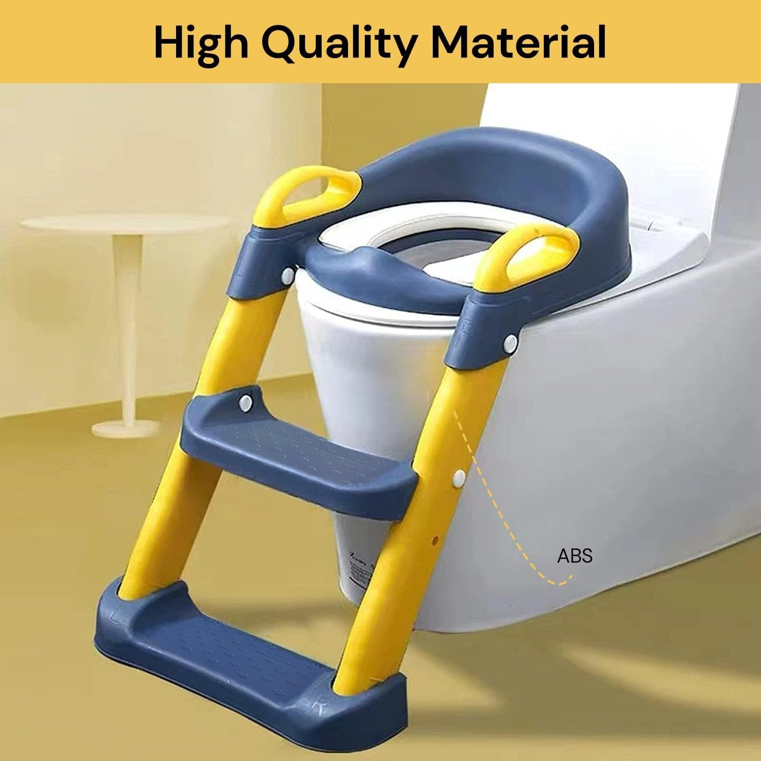 EZONEDEAL Potty Training Toilet Seat for Toddler, Upgraded Non-Slip Step Stool Ladder for Toilet, Maximum Load up to 65 Kg, Adjustable Height Foldable Toilet Seat for Aged 1-10 Boy and Girl (Pink) image number 2