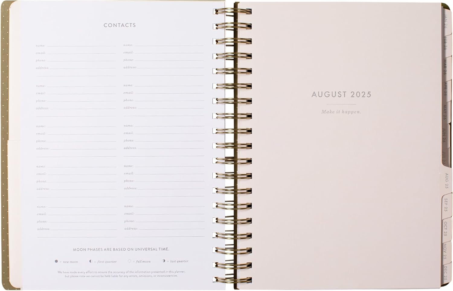 Fringe Studio 2026 Spiral Weekly Planner, Aug 2025 - Dec 2026, 17 Month, Paperback Cover, "HERITAGE HYDRANGEA", 8"W X 10"H, 240 Pages (844PA052) - Eucalyptus image number 4