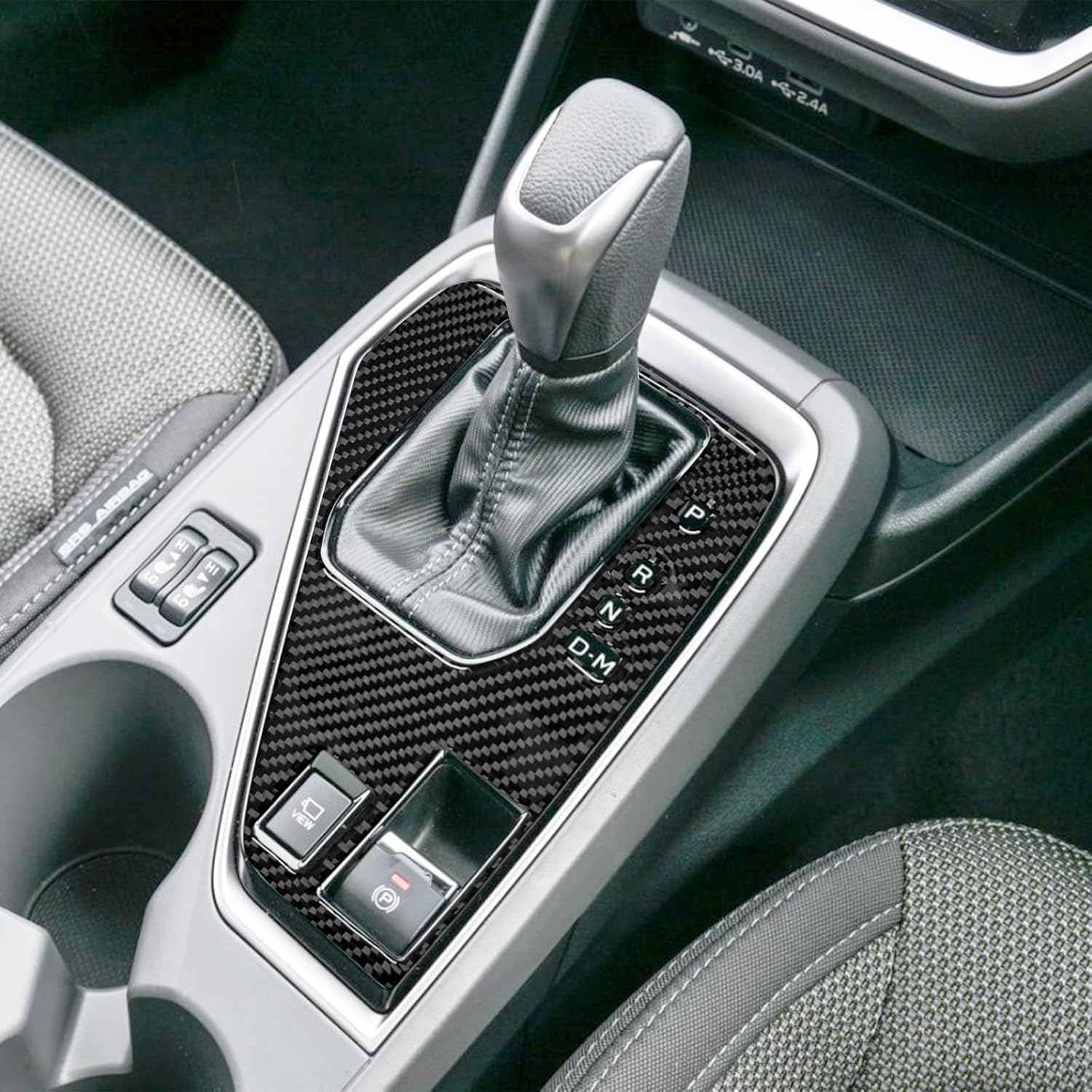 Compatible with Center Console Gear Shift Panel Trim Cover Protection Frame Sticker Interior Accessories Decoration for Subaru Crosstrek 2024 (Black) - X3 Main Engine Control Knob image number 6