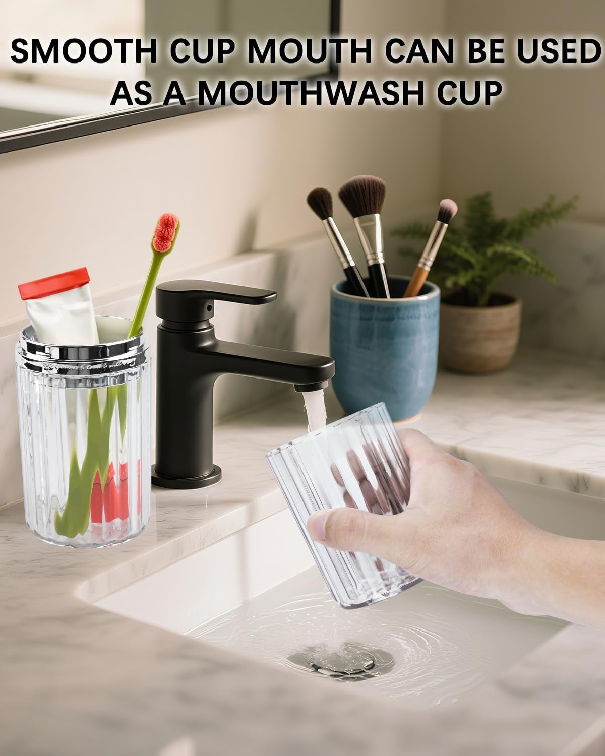 Travel Toothbrush Case, Travel Toothbrush Holder, Portable Toothpaste Storage Container for Business Trip School Camping Bathroom(Clear) image number 2