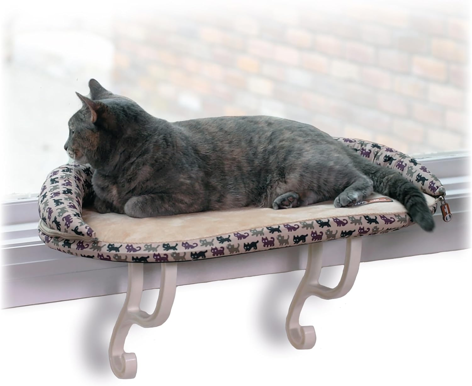 K&H Pet Products Kitty Sill Cat Window Hammock Perch (Heated or Unheated) Unheated Soft Fleece 14 X 24 Inches
