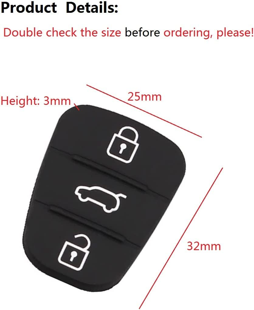 Tuoyi 2 Pack Rubber Button Remote Key Fob Case for Car Hyundai I10 I20 I30 Flip Key Shells image number 2