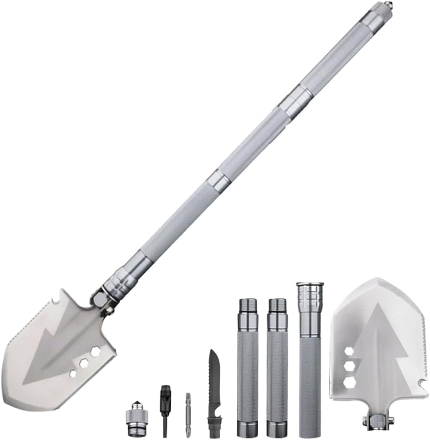 Leona Co Multi Purpose Survival Shovel, Military Foldable Camping Shovel Multitool, Tactical Shovel with Collapsible Spade for Trenching, Hiking, Car Emergency image number 1