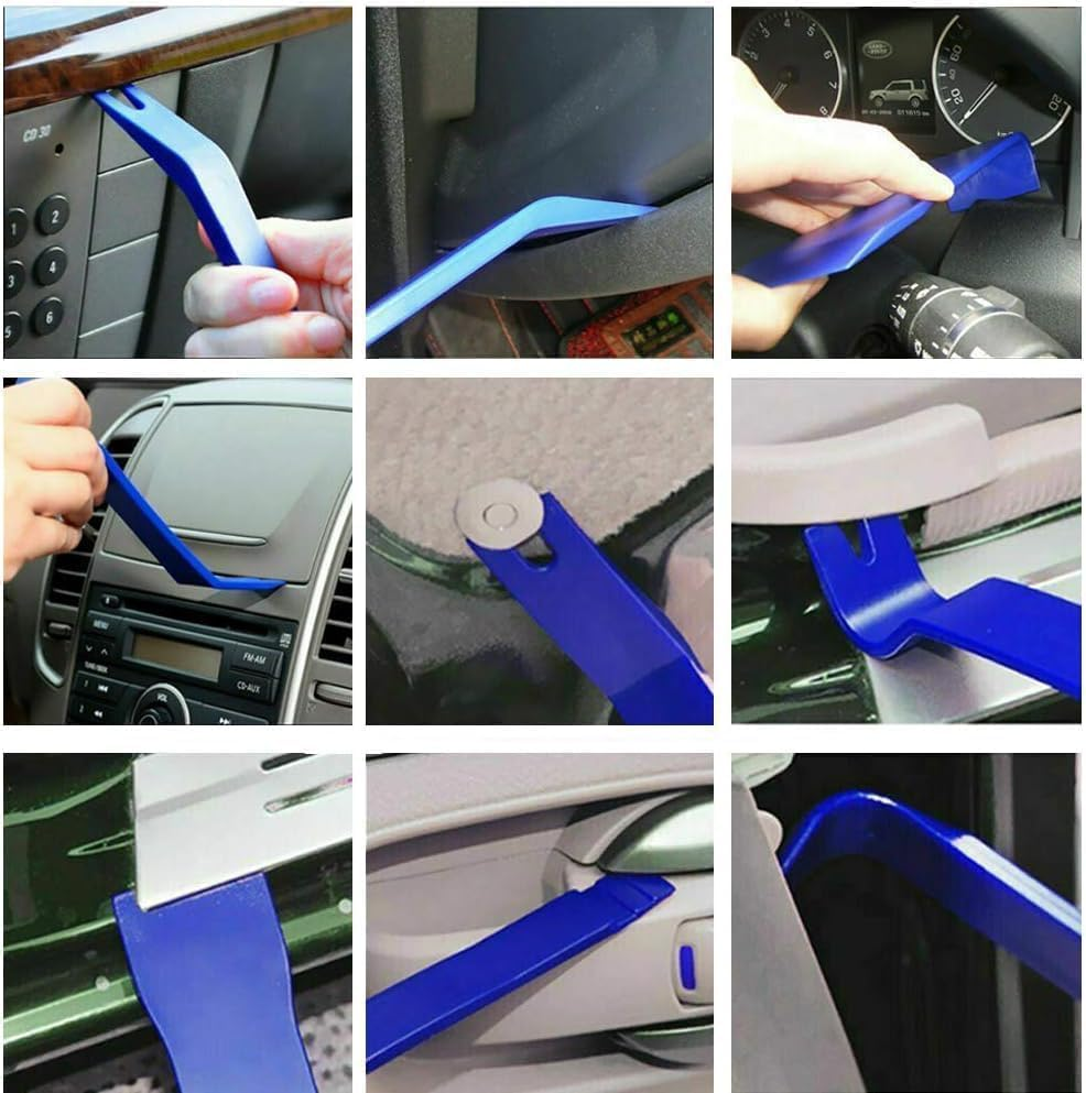 Professional Car Trim Removal Tool Kit, 12-Piece Upholstery Pry Tool Set for Door Panel & Audio Stereo Removal, Fastener Clip Pliers for Auto Detailing & Repair, No-Scratch Nylon Car Clip Remover image number 2