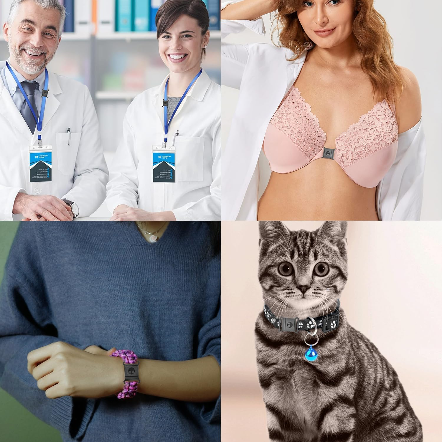 100Pcs Pack 3/8' 5/8' 3/4' 1' Webbing Black Plastic Safty Breakaway Bra Buckle Cat Dog Collar Harness Strap Parts Accessories image number 5