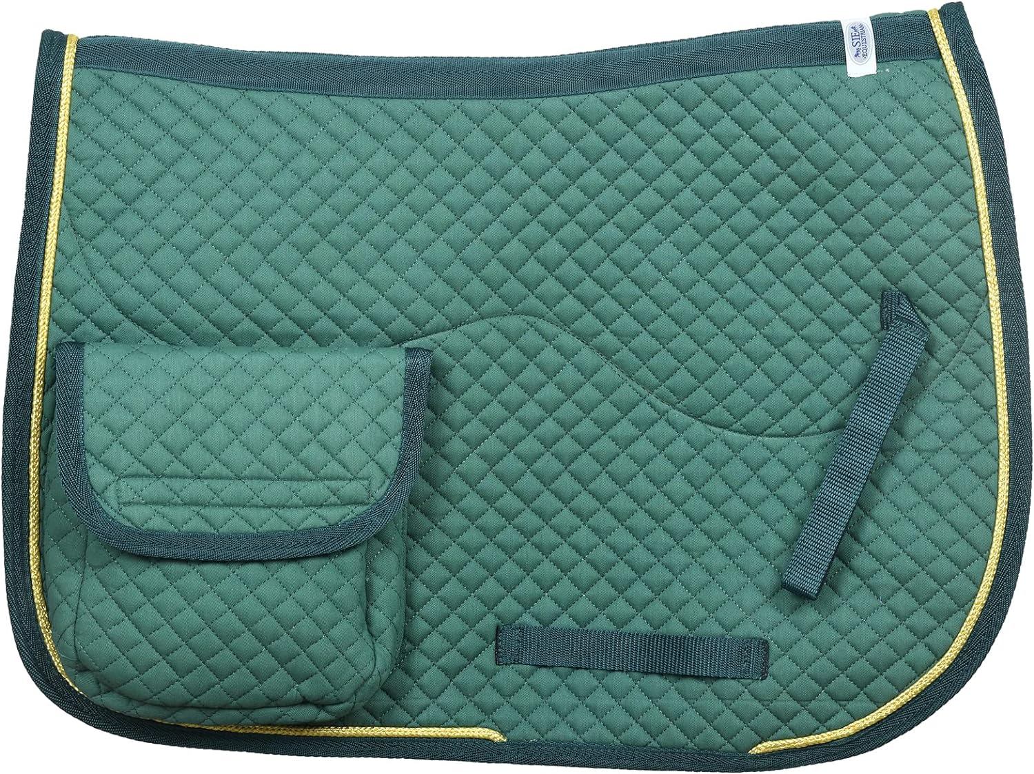 SIE Half Fleece Lined Horse English Saddle Pads All Purpose with Pockets