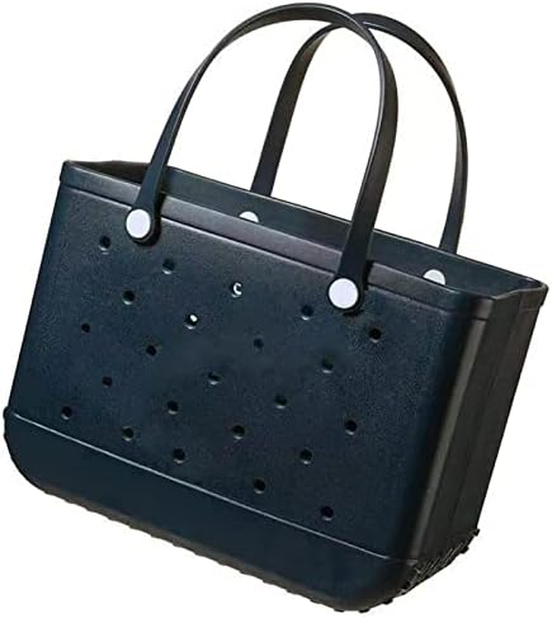 Women Outdoor Rubber Tote Bag,Sports Washable Rubber Tote Bag with Holes | Women'S Portable Travel for Beach Sports Swimming Pool