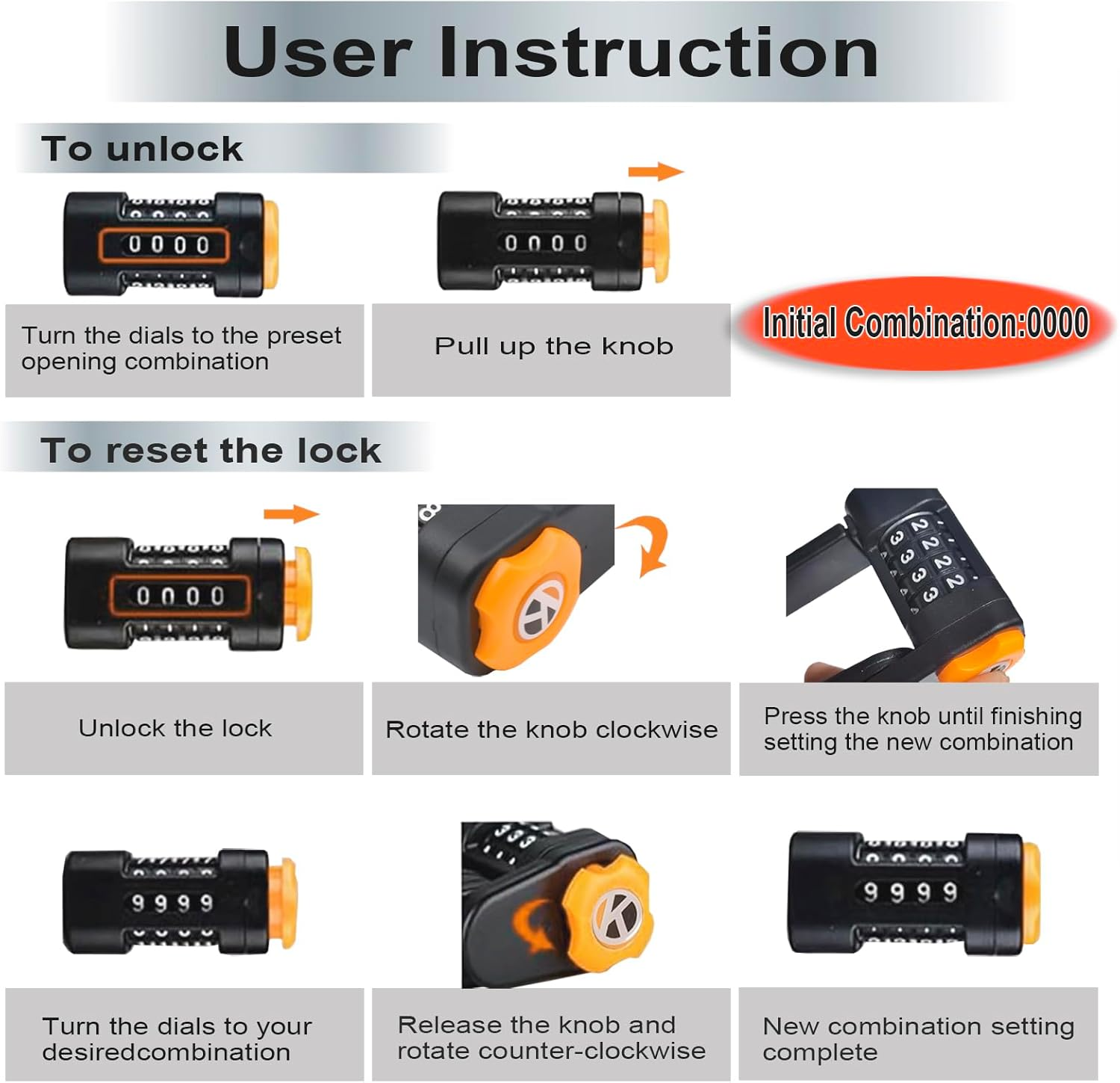 Foldable Bike Lock with Mount Bracket, 4-Digit Combination anti Theft Heavy Duty Alloy Steel Anti-Scratch Bicycle Lock, Waterproof Anti-Rust Folding Bike Chain Lock for Bike Bicycle Ebike and Scooter image number 4
