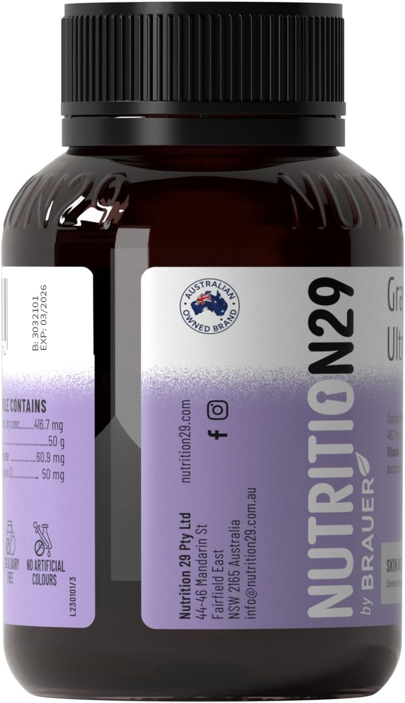 Grape Seed Extract 416.7Mg Equivalent to 50,000Mg Dry Seed with Proanthocyanidins & Vitamin C 30/60 Capsules Antioxidant Support for Skin & Immune Health image number 5