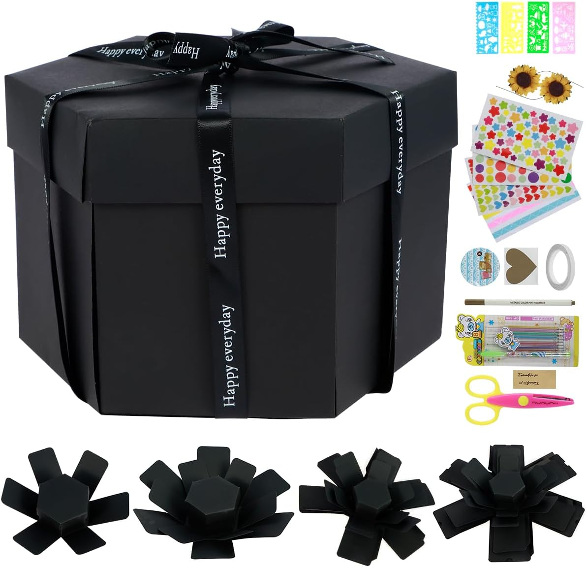 Explosion Box Bouncing Surprise Gift Box DIY Explosion Gift Box with 6 Faces Handmade Photo Hexagon Box Love Memory DIY Photo Album Commemorative Album for Birthday Valentine'S Day and Christmas image number 6