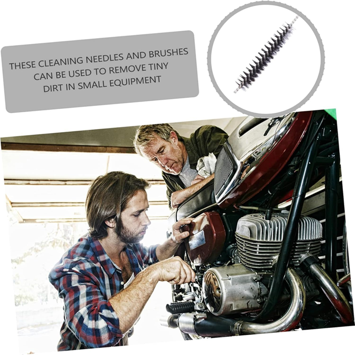 Coehaopike 3 Sets Carburetor Cleaning Brush Pilot Cleaning Tool Motorbike Carburetor Jet Cleaner Cleaner Carburetor Adjusting Tool Cleaning Screwdriver Stainless Steel image number 4