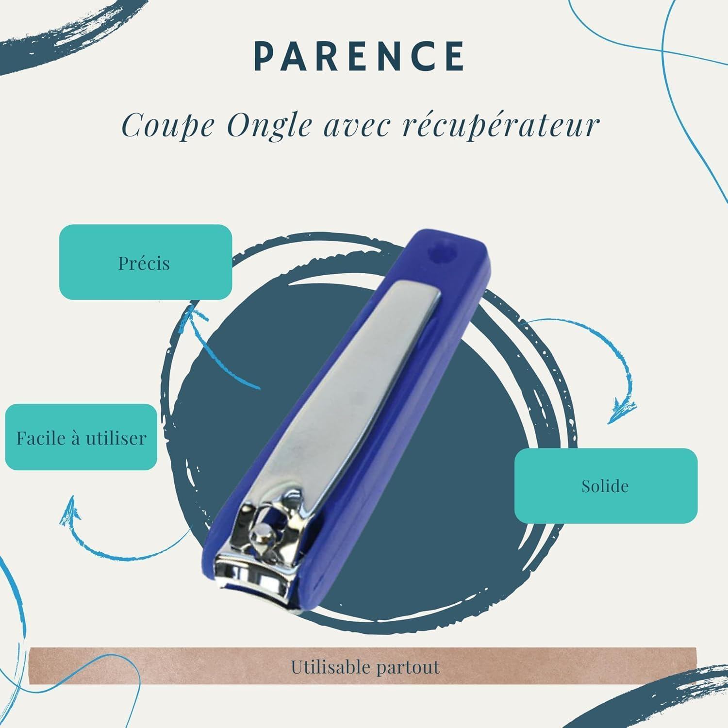 Parence - Robust Nail Clippers with Retriever/Manicure Pedicure Accessories for Men and Women and Boys - Stainless Steel Nail Clippers, Plastic Recovery image number 2