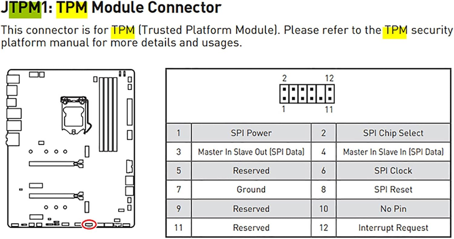 MSI TPM2.0 Security Module 12Pin -SPI for MSI MS -4136-4462 Motherboard image number 4