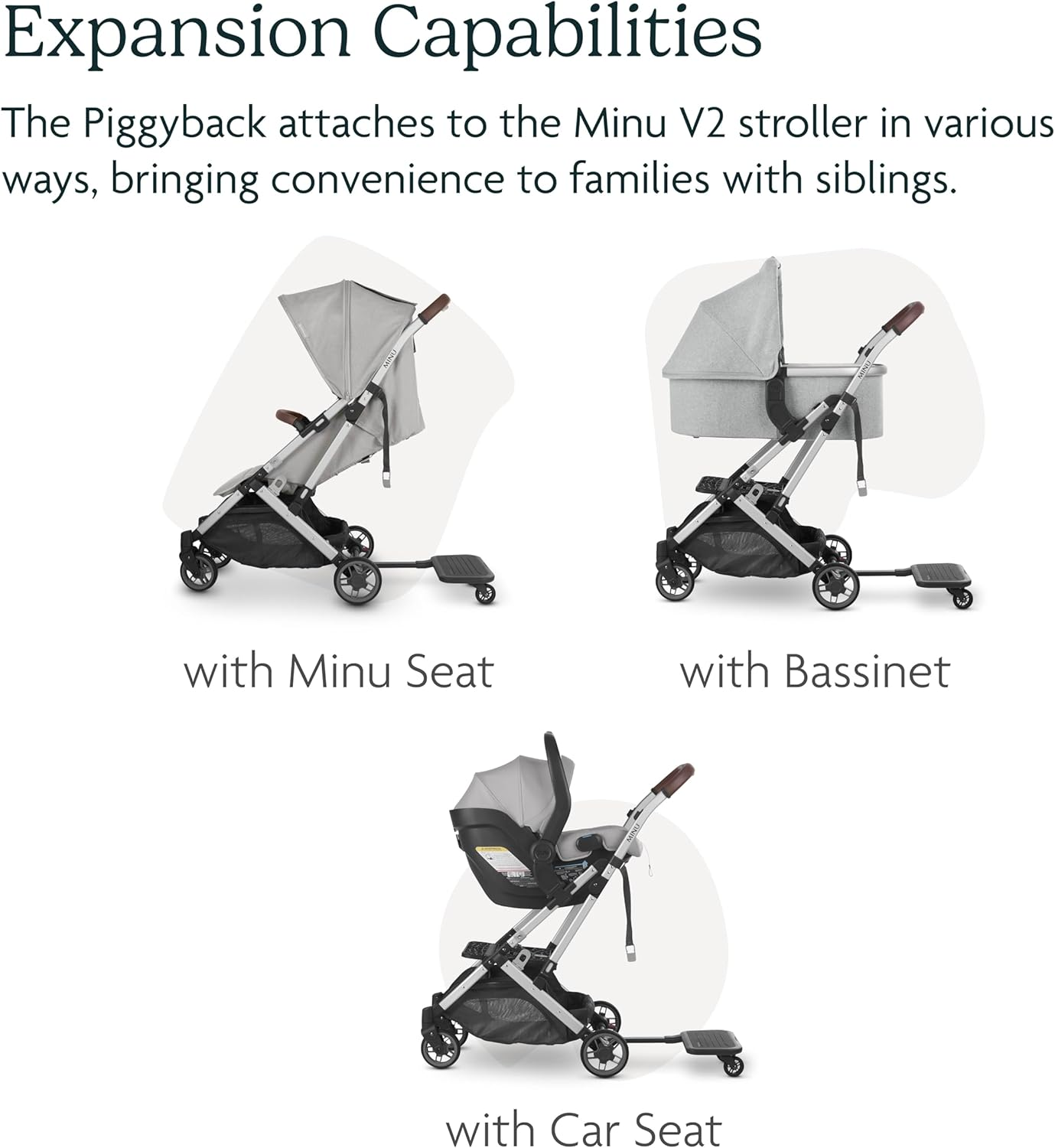 Uppababy Piggyback Ride-Along Board for Minu and Minu V2 / Quick Attachment for Toddlers to Stand + Stroll