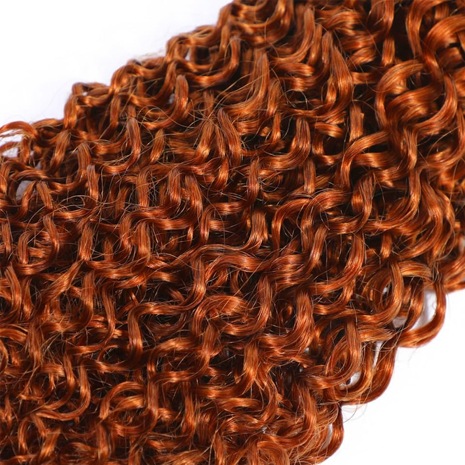 Color Human Hair Bundles 350 Bundles Curly Human Hair Orange Ginger Human Hair Bundles 3 Packs 28" 28" Brazilian Remy Human Hair Orange image number 2