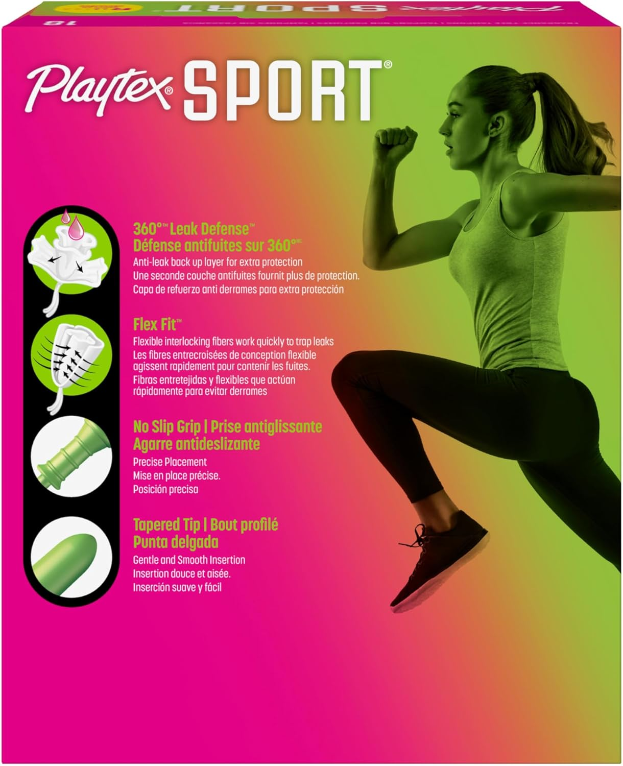 Playtex Sport Tampons with Flex-Fit Technology, Regular, Unscented - 18 Count