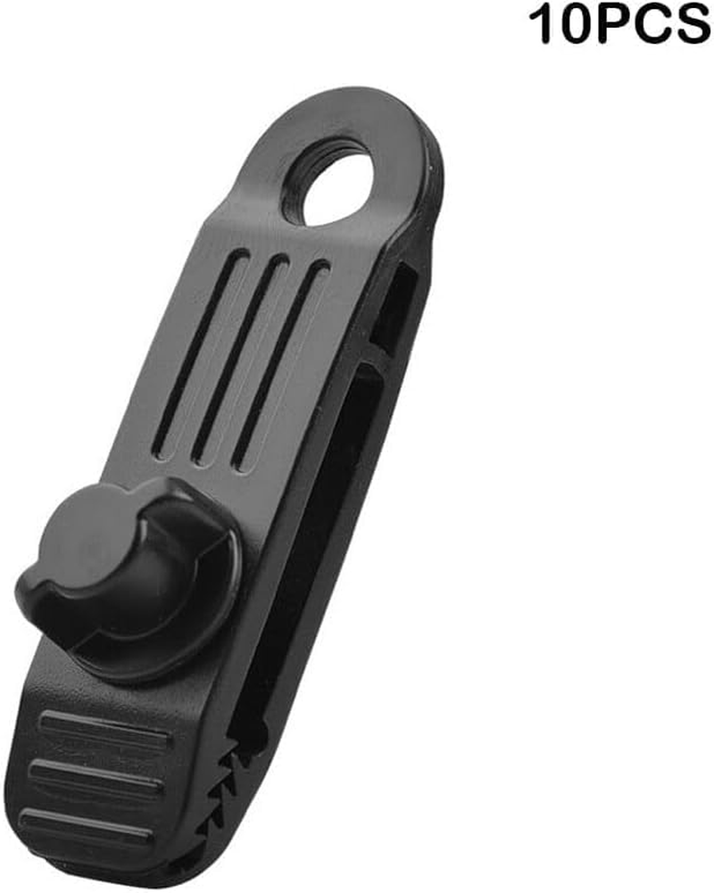 10 Pieces Camping Hiking Picnicking Tent Tarp Fasteners Windproof Awning Wind Rope Clip Fastening Clamps Outdoor Equipment image number 4