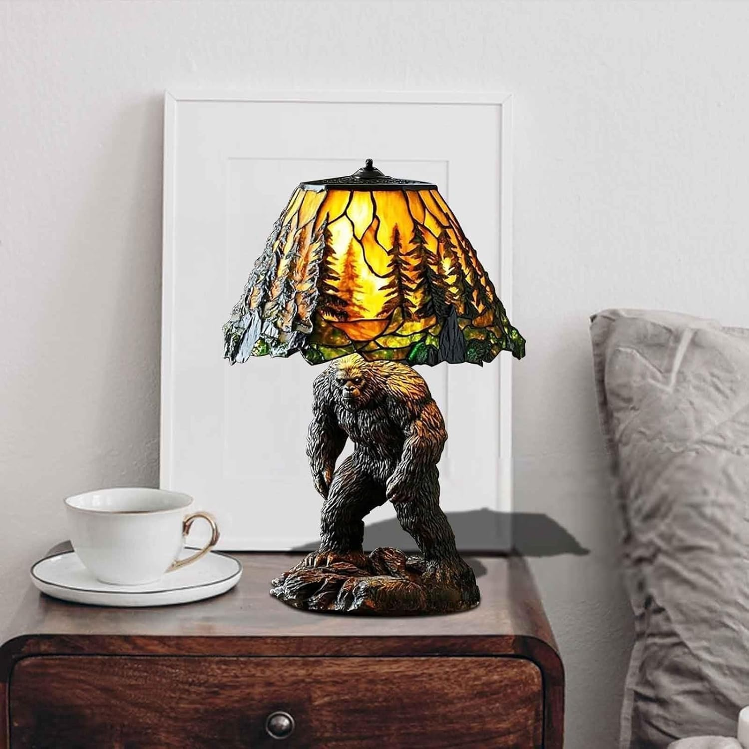 Gorilla Table Lamp, Animal Series Night Light, Handcrafted Stained Resin Animal Desk Lamp, Unique Home Decor Gift(20Cm) image number 4
