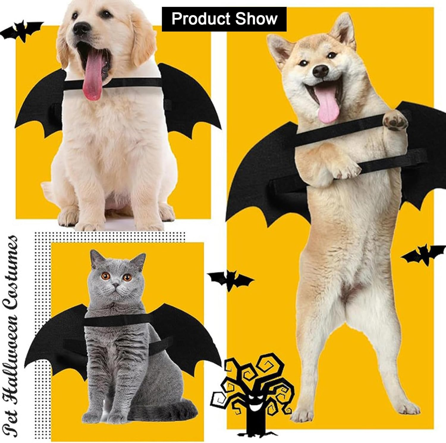 1 PCS Glow-In-The-Dark Bat Wings Costume Halloween Pet Costume Pet Cosplay Cat and Dog Costumes for Party 36 Cm *19.5 Cm /14.2 In*7.7 in (S) image number 1