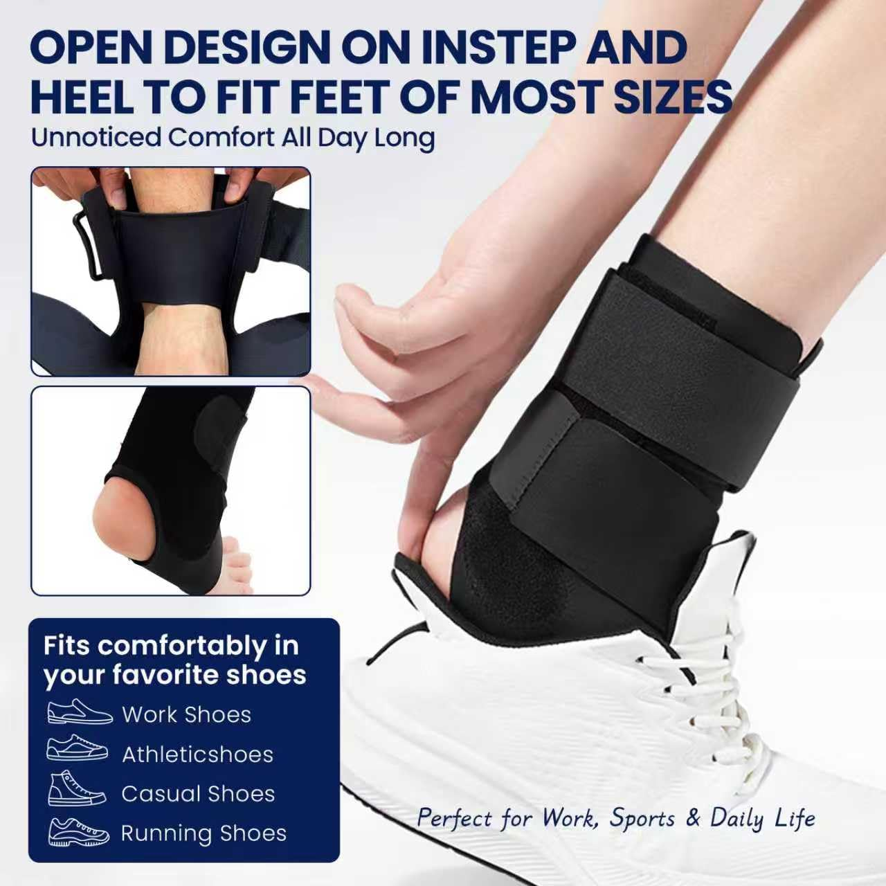 Ankle Brace with Side Stabilizing Pads - Breathable Neoprene Ankle Support for Woman and Man - Adjustable Straps Enhance Stability for Weak Ankles, Sprains, Achilles Tendonitis and Sports Injury Recovery