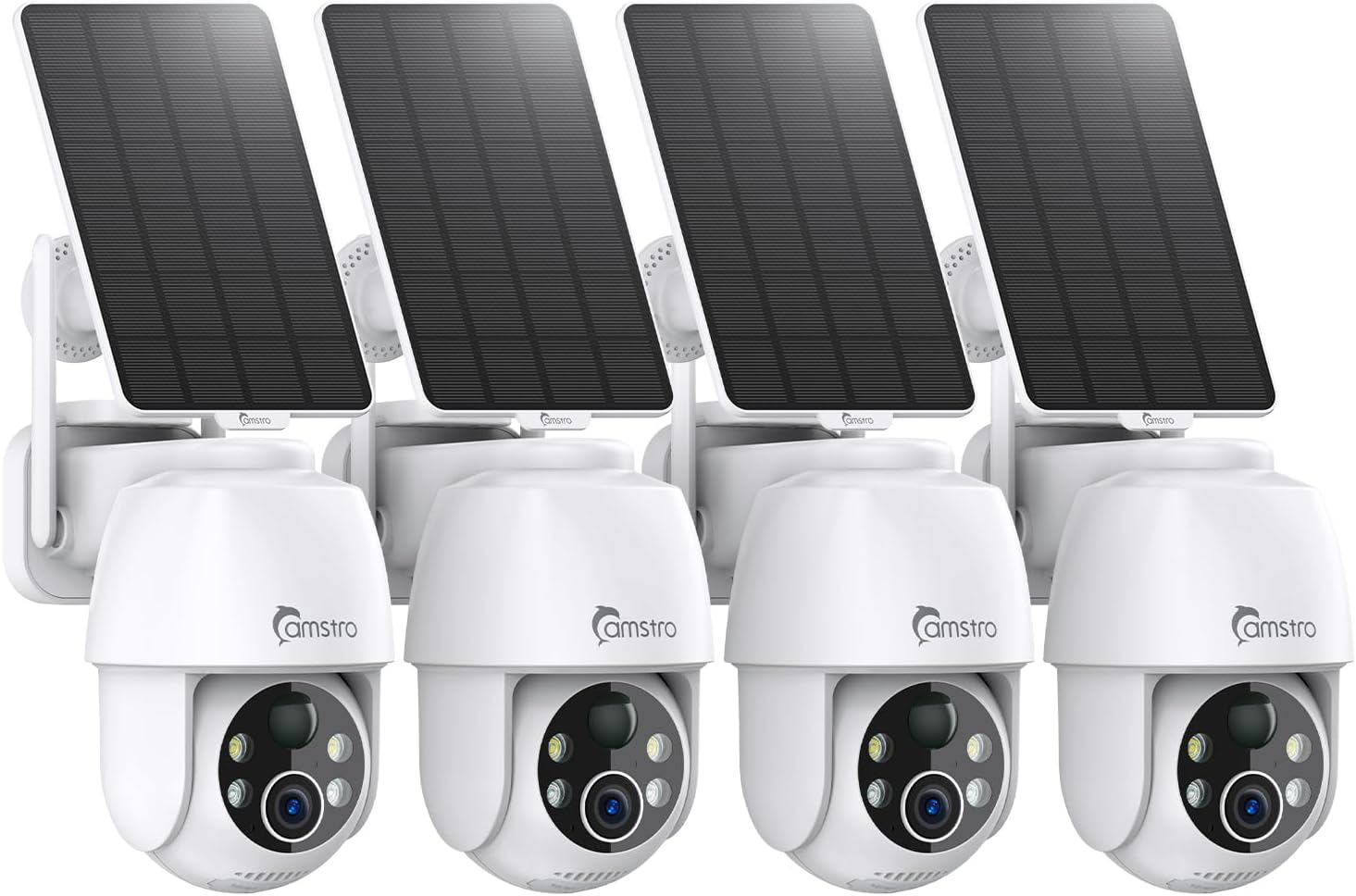 CAMSTRO 4 Pack 2K Solar Security Cameras Wireless Outdoor, 360&deg; PTZ Wifi Cameras System, PIR Motion Detection with Smart Alert, Color Night Vision, Multi-User Surveillance, Cloud/Sd Storage image number 6
