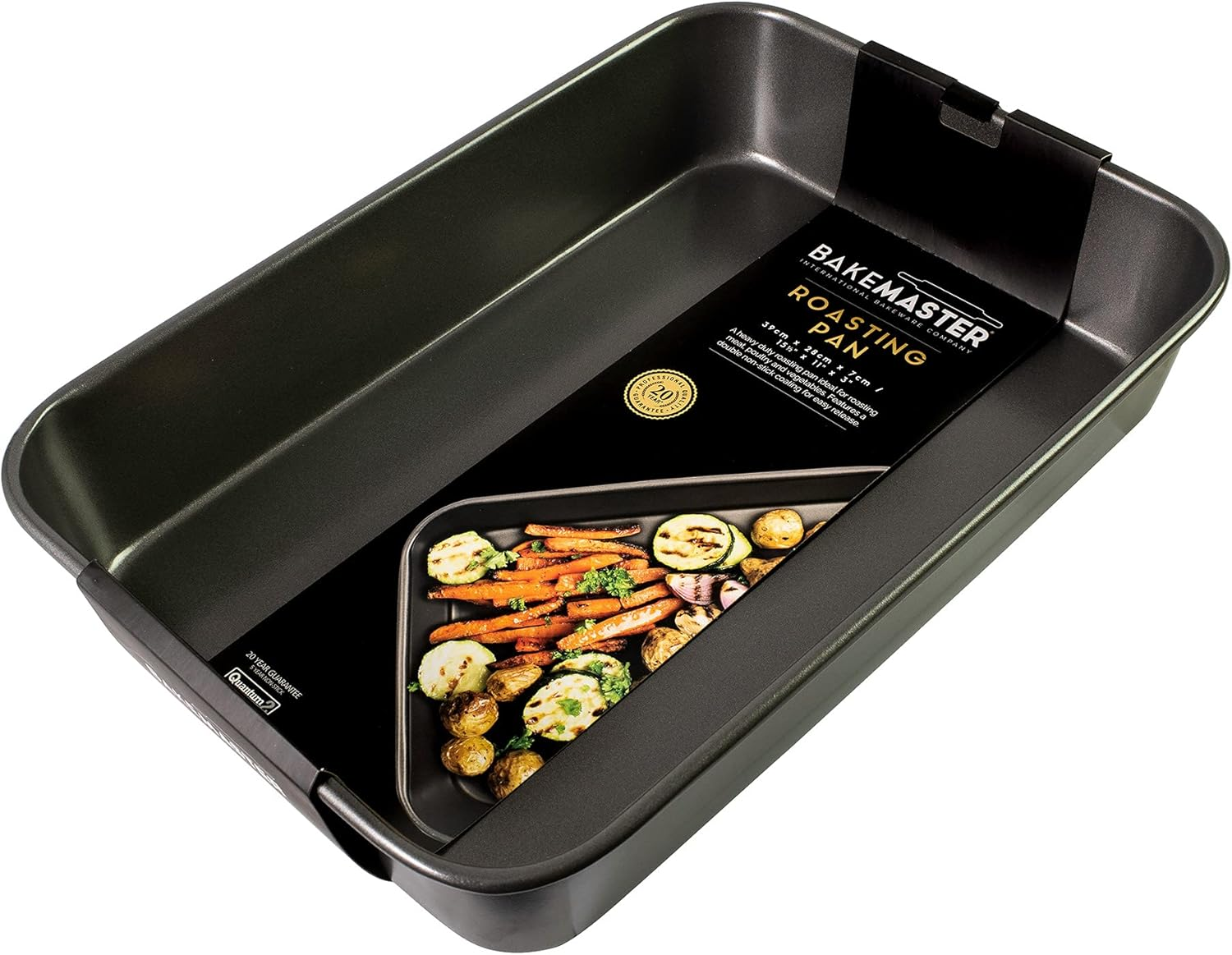 Bakemaster Large Non-Stick Deep Roasting Pan, Grey, SHHB1