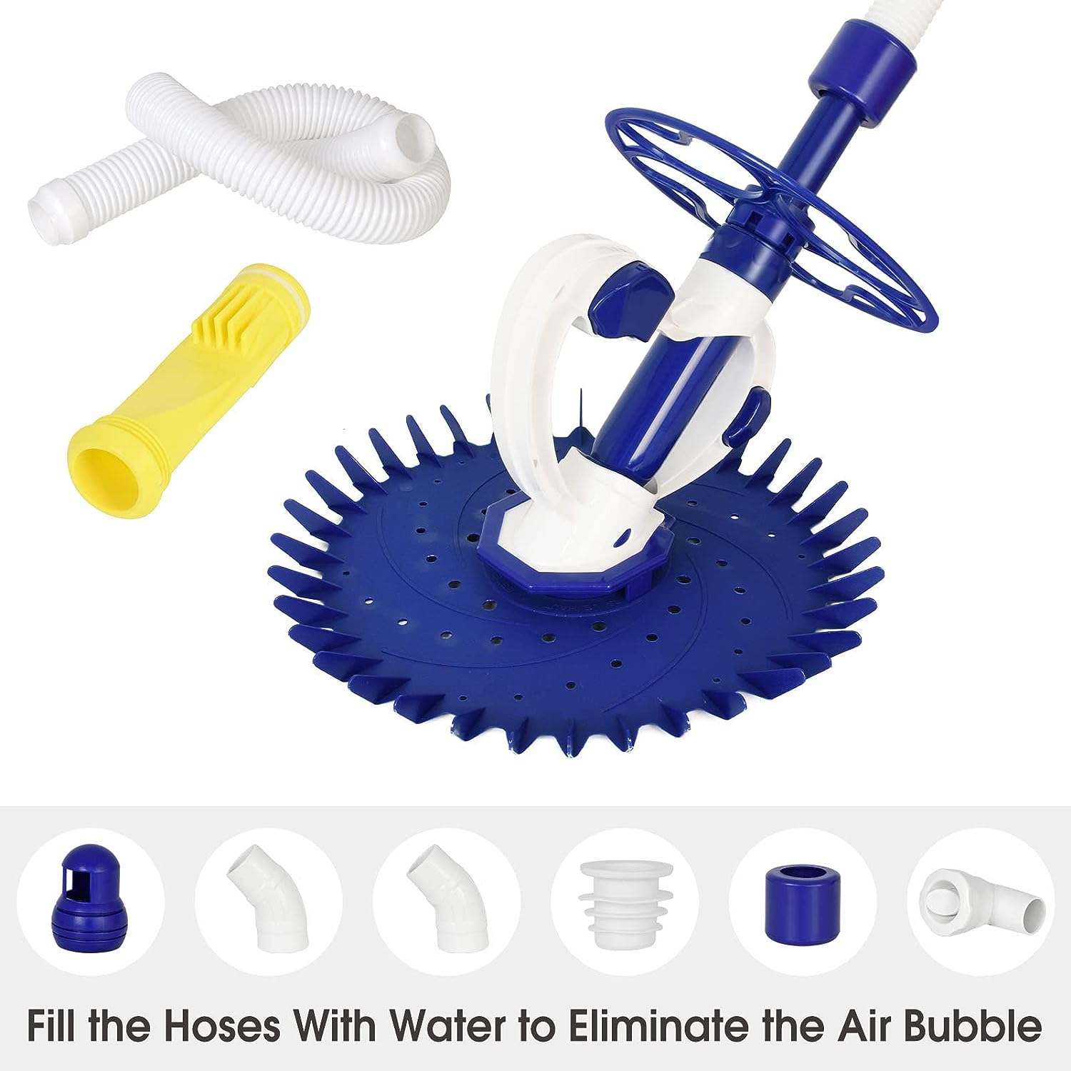 Upgraded Automatic Swimming Pool Vacuum Cleaner Powerful Suction Pool Cleaner Inground above Ground Pool Sweeper with Hose image number 6