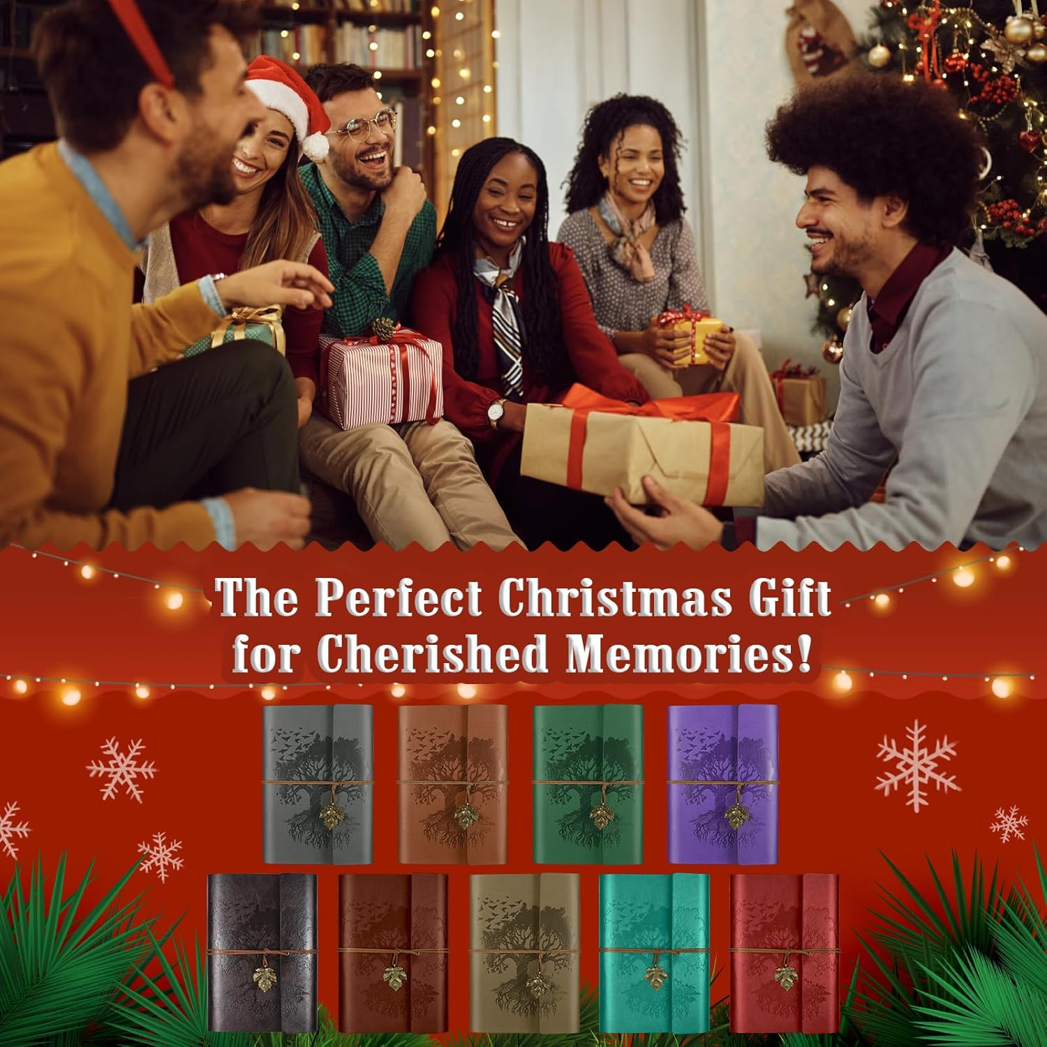 Leather Journal Notebook, Travel Journal with 2 Pockets, Vintage Refillable Journal for Writing, Diary Journal for Women, Men, Girls and Boys, 100GSM Blank Paper, 160 Pages (Green A5 16.5 X 23.4Cm) image number 1