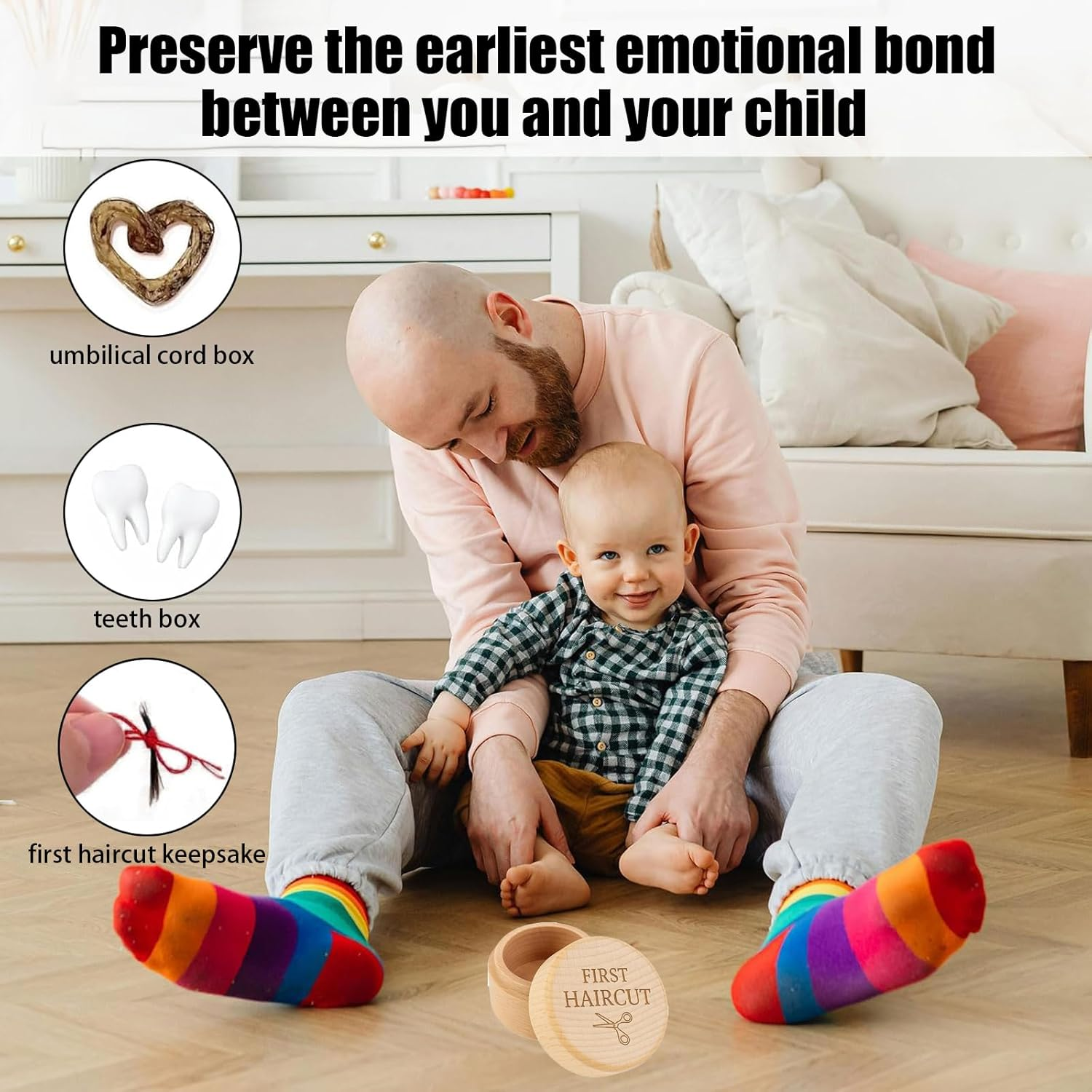 First Haircut Baby Memory Box, Cute Girl Boy Hair Container, with Removable Lid,Easy to Collect and Securely Store image number 6