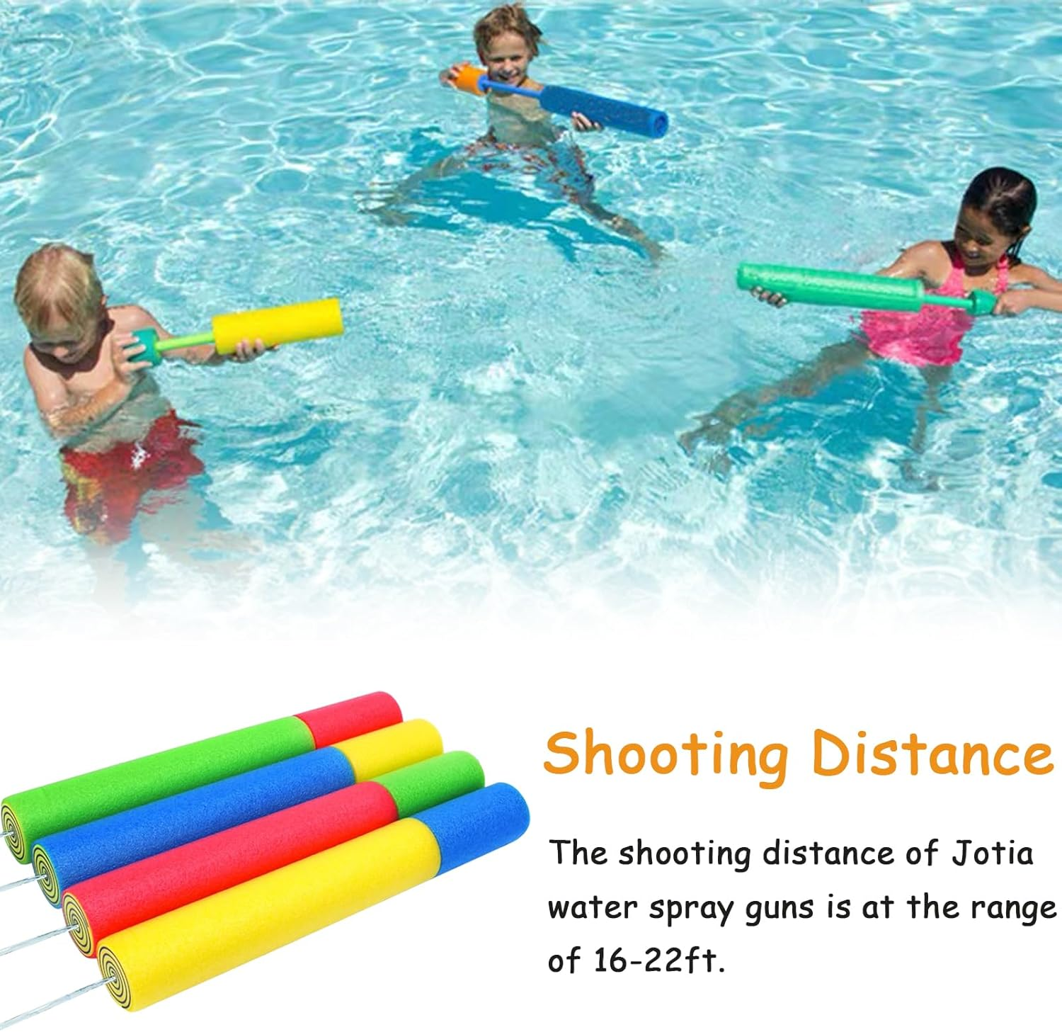 4Pcs 30Cm Water Blaster Foam for Kids Adults, Water Gun Toy Squirt Gun Summer Outdoor Pool Play, Water Pistols for Beach Garden image number 4