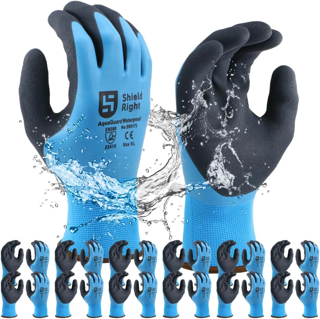 Shield Right Aquaguard Waterproof Work Gloves, 15 Gauge Double Coated Winter Work Glove, Wet & Dry Use, Liquid/Chemical & Abrasion Resistant image number 2