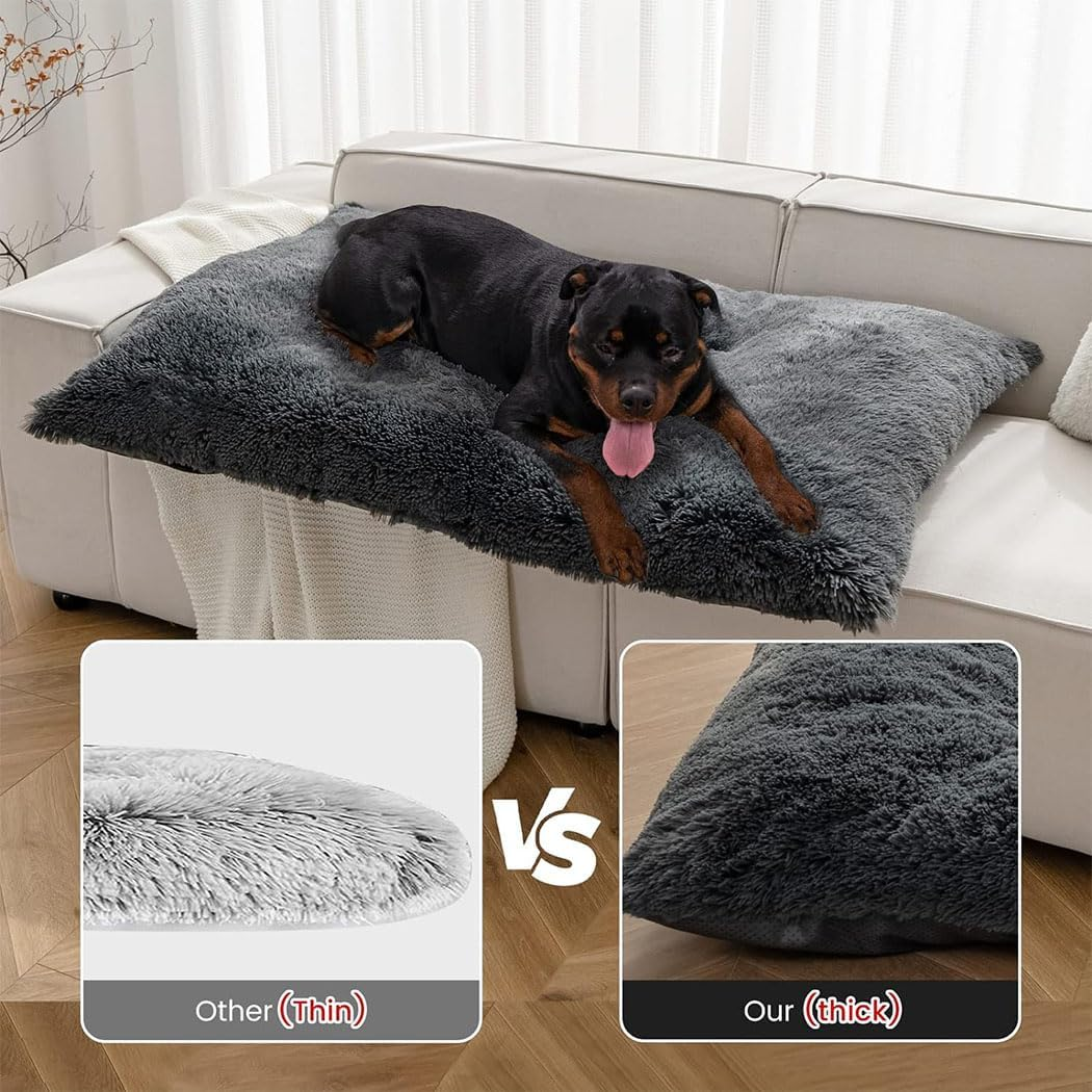 Large Dog Bed Washable Dog Crate Bed for Large Dogs Deluxe Thick Flannel Fluffy Comfy Kennel Pad Anti-Slip & Anti-Scratch Pet Sleeping Mat,30.7 * 21.6Inch image number 5