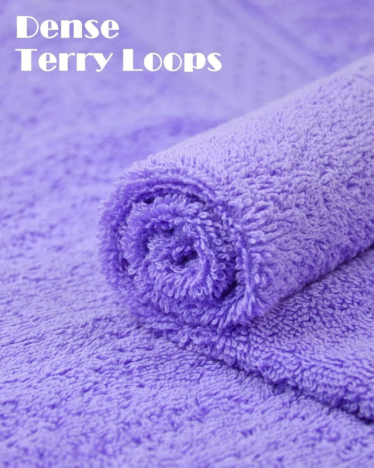 Cleanbear Wash Cloths Cotton Facecloths Large Face Cloths 6-Pack with Vivid Color Ultra-Soft Washcloths for Bathroom or Guestroom Fade-Resistant Face Towels 13 by 13 Inches Highly Absorbent (Lavender) image number 5