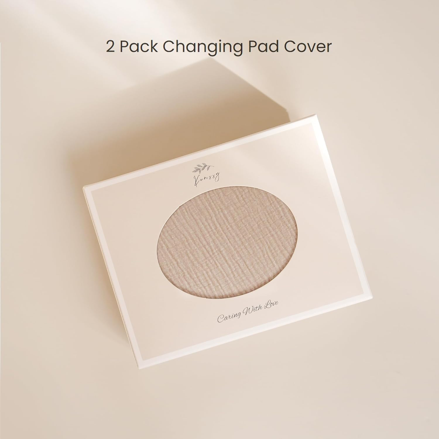 Konssy Muslin Changing Pad Cover for Baby Girls Boys, 100% Cotton Fitted Diaper Chang Table Covers, Soft Breathable Changing Pad Sheets, 2 Pack (Blossom, Cream) image number 4