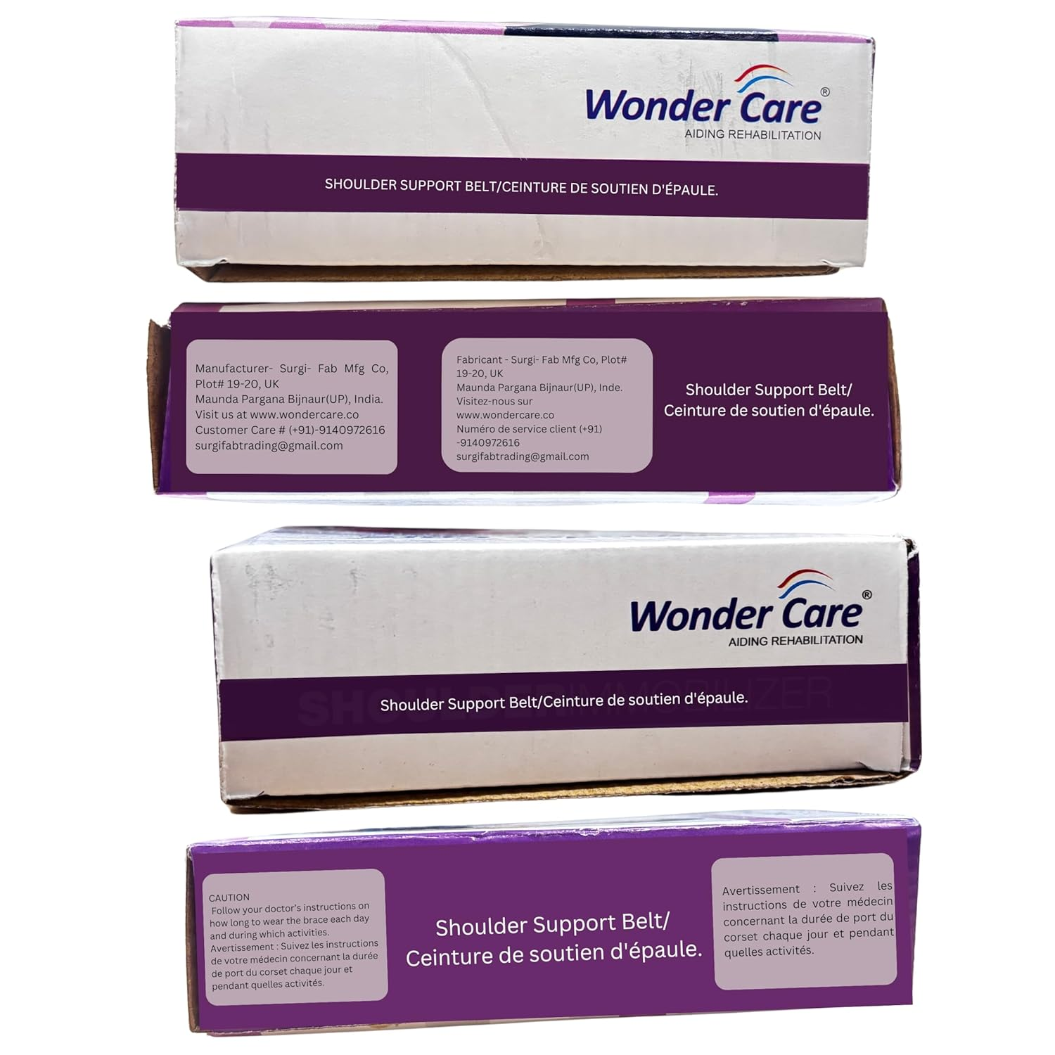 Wonder Care-Left Right Shoulder Immobilizer Arm Sling Elastic Brace for Clavicle Collar Bone Dislocation Subluxation Shoulder Support Compression Brace after Rotator Cuff Surgery - Black-Size 1 image number 1