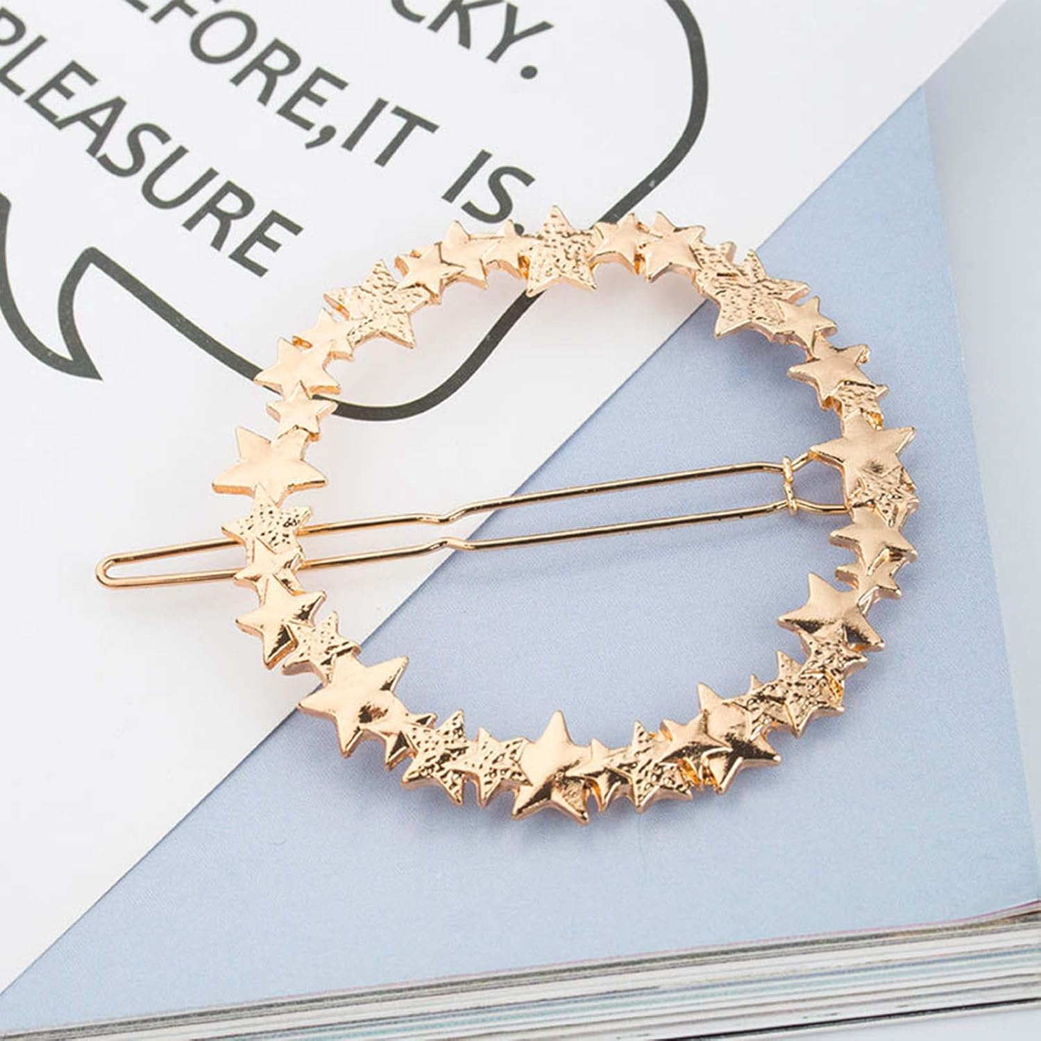 Wendalern Boho Star Hair Clip Vintage Circle Hair Pins Gold Circle Star Hair Clips round Meatal Hair Holder Clips Decorative Hair Accessories for Women and Girls image number 3