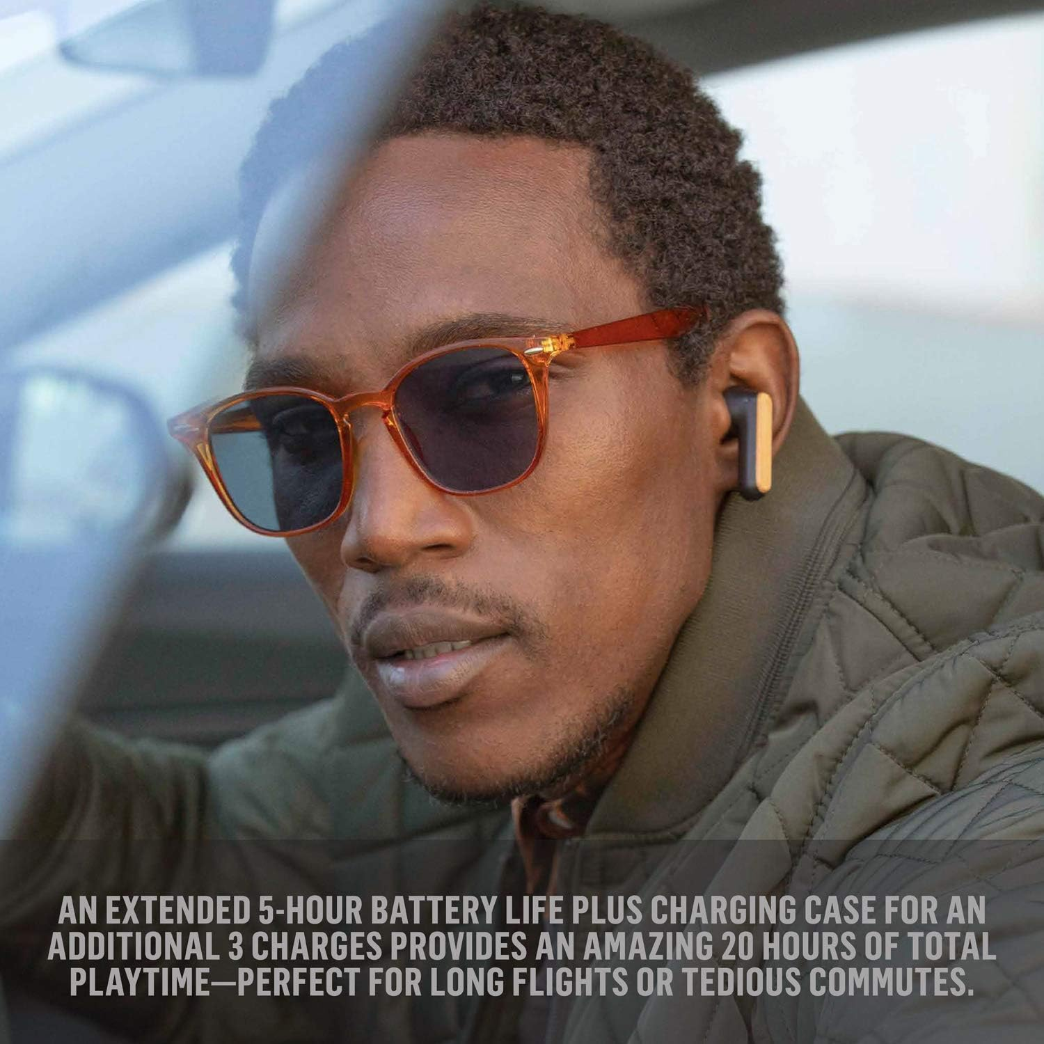 House of Marley Redemption ANC: Noise Cancelling True Wireless Earbuds with Microphone, Bluetooth Connectivity, 20 Hours Total Playtime, and Sustainable Materials, Signature Black image number 5