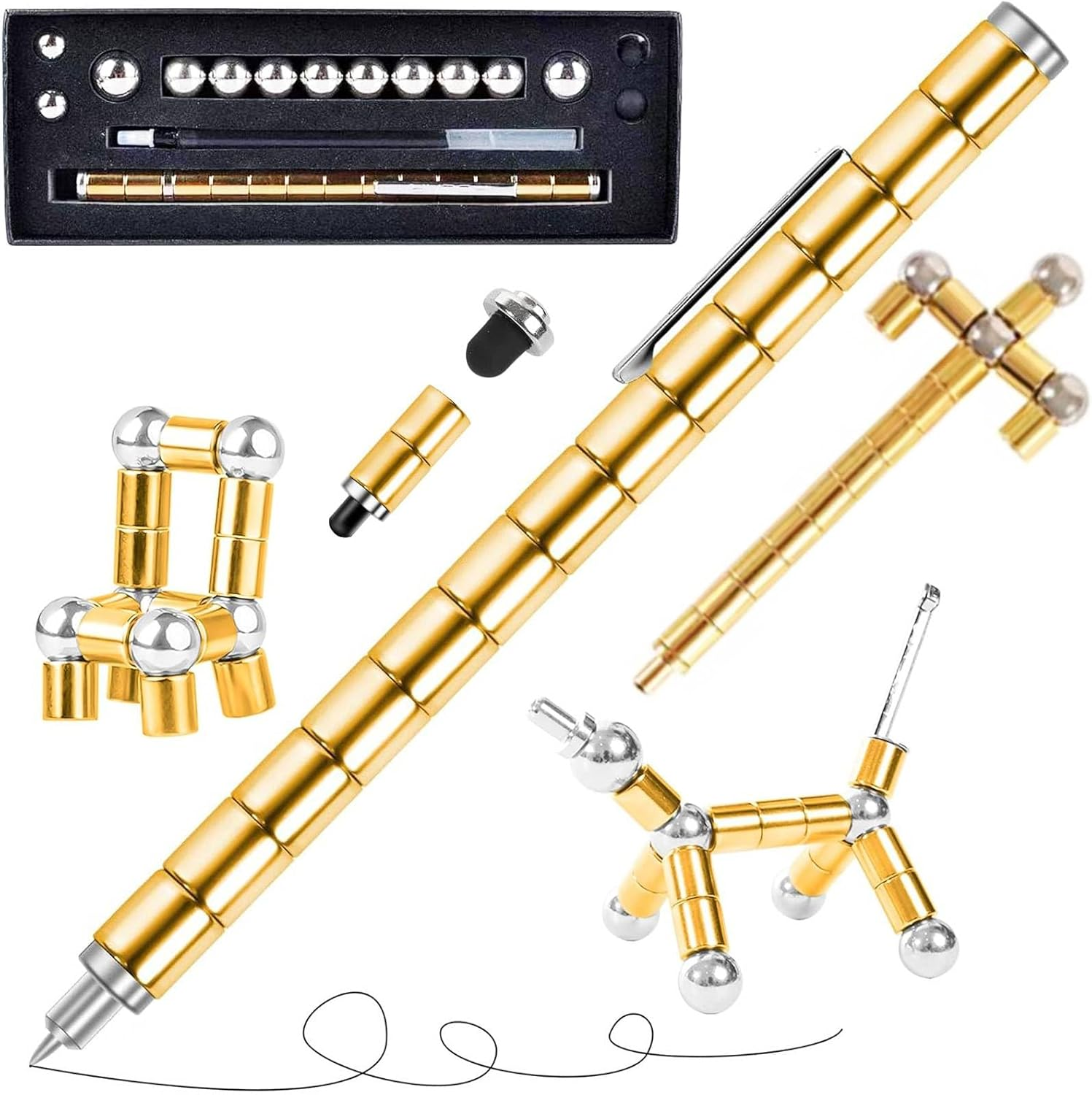 Cool Fidget Gel Pens, Fun Writing Ballpoint Pen, Birthday for Him Mens Unique Gadgets, Novelty Easter Basket Stuffers for Men Teenage Boys (Blue)