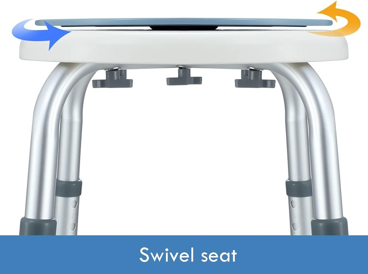 360 Degree Rotating Shower Stool Swivel Shower Chair Adjustable Bath Seat Bathroom for Elderly Disabled Seniors image number 4