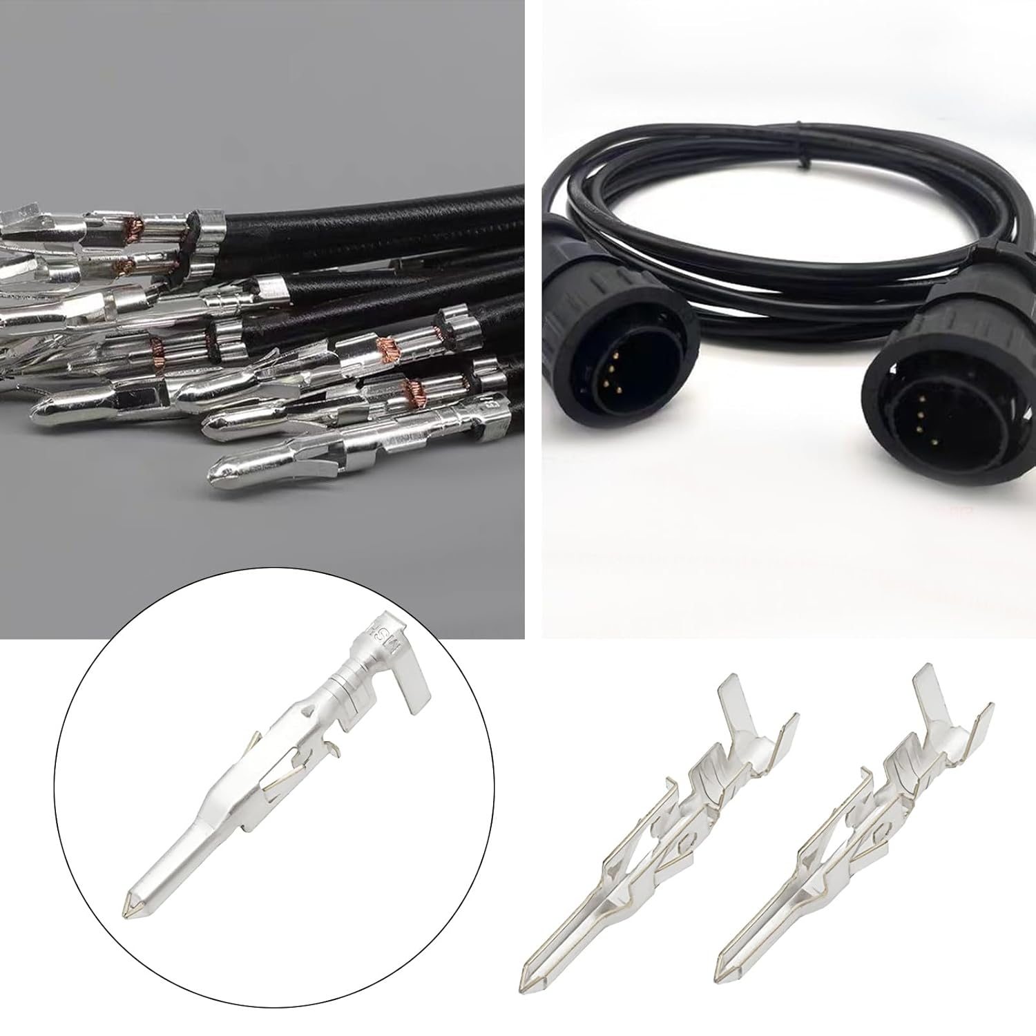 Emagtech 100Pcs 5559 4.2Mm Crimp Terminals Crimp Connector W2W Wire-To-Wire Crimp Connectors 39000040 Compatible with Molex Mini Compatible with Jr. Style image number 1