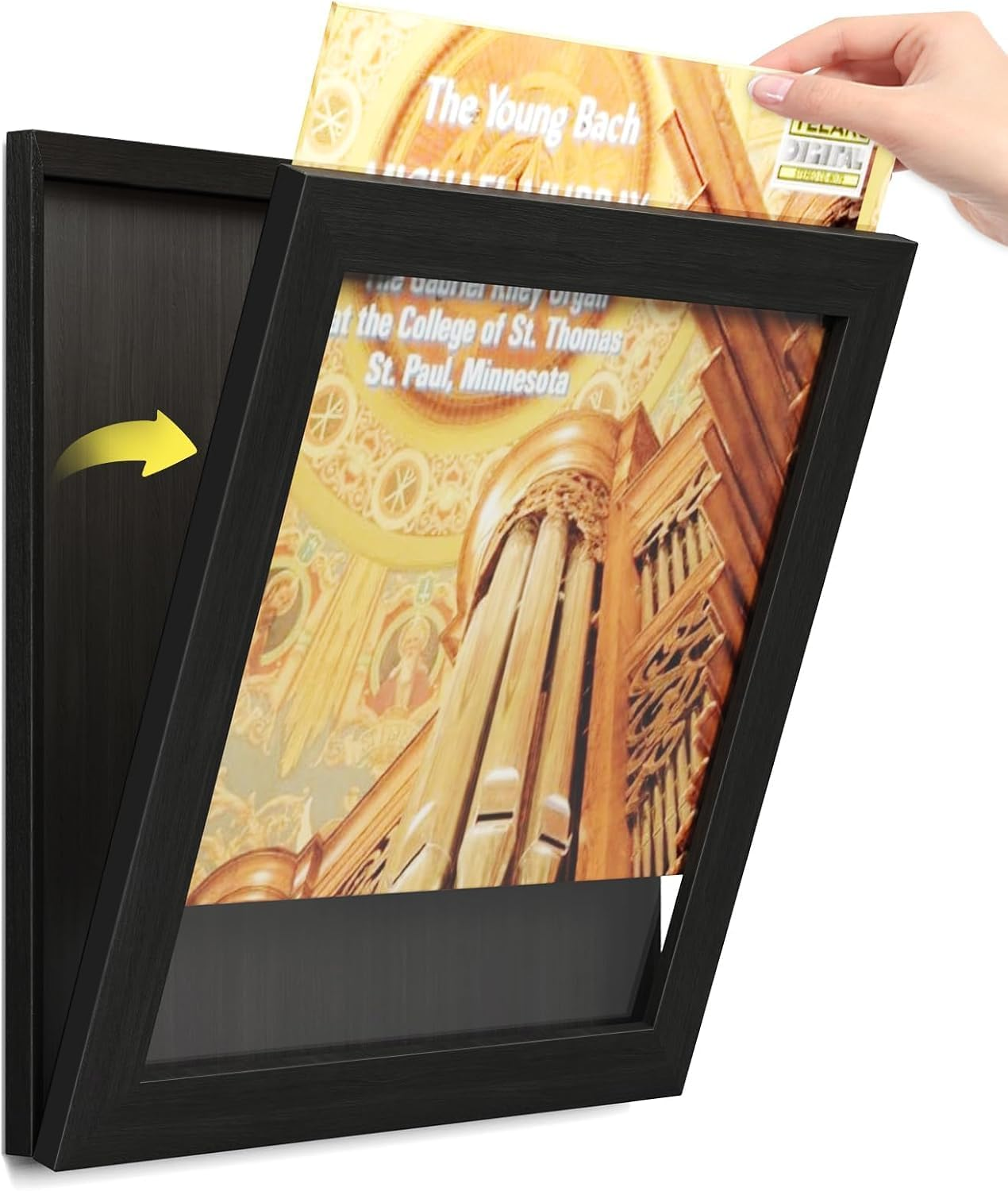 Yoimori Vinyl Record Frame, 3-Pack Record Frame for Vinyl Records Display, Album Frames for 12X12 Inch LP Cover Display (3 Pack/Black)