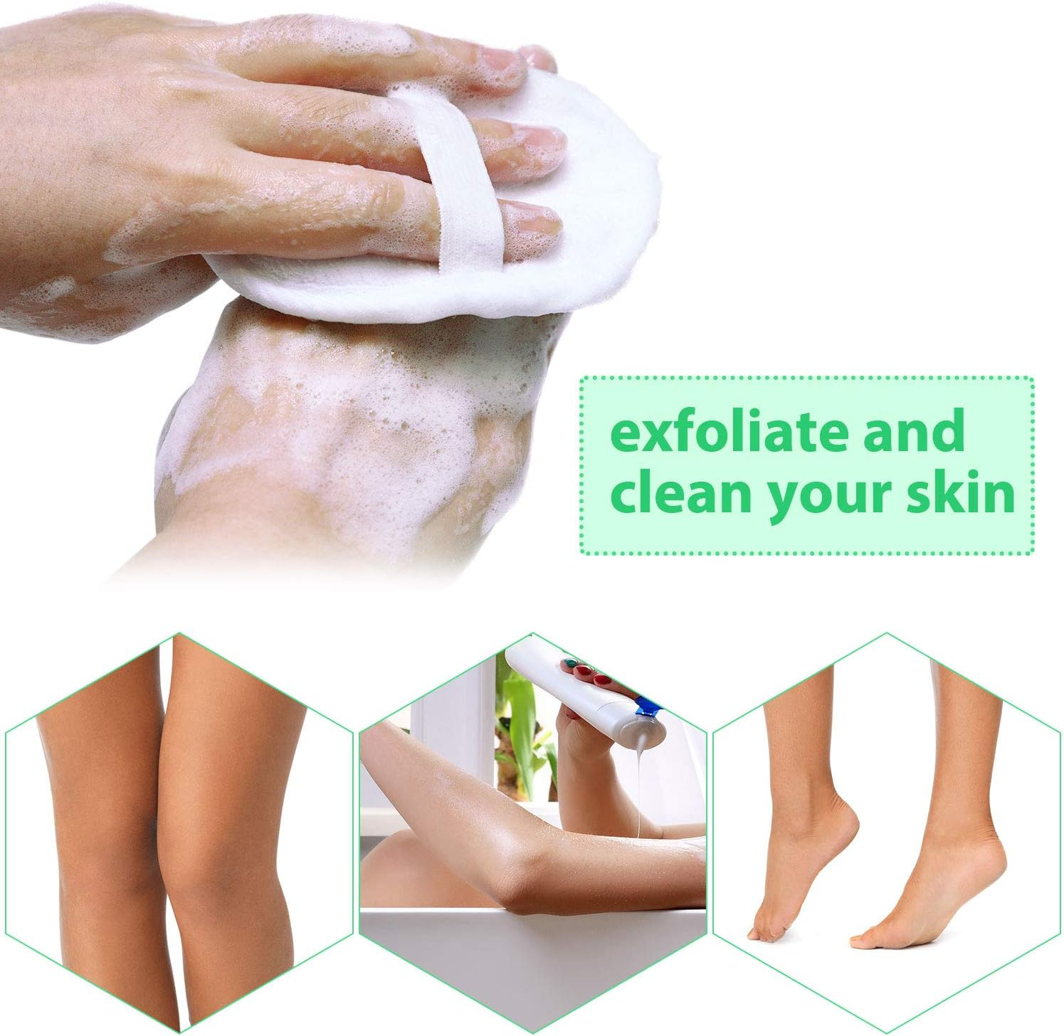 Boao 24 Pcs Loofah Pack Loofah Pads Bulk for Facial Exfoliating Body Bath Shower Mini Sponge Pads Natural Scrubber Brush for Men Women Spa and Travel