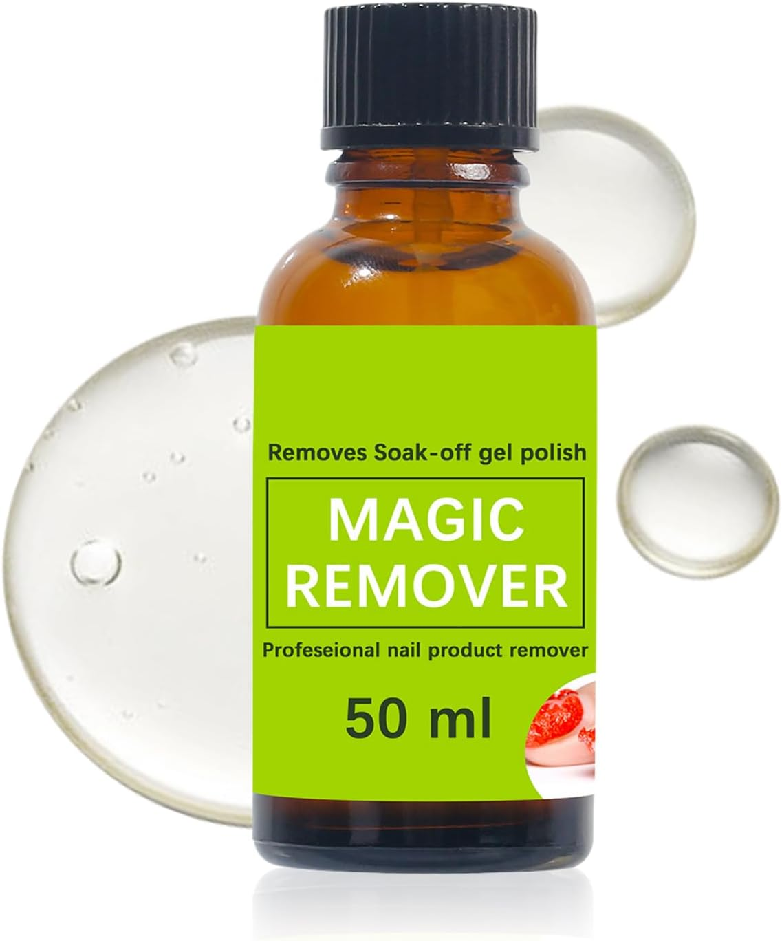 Qkbuza Acrylic Nails Remover,50Ml Soak off Gel Polish Remover - Natural Gentle Drop Supplies Removal for Home Women Girls Beginners image number 4