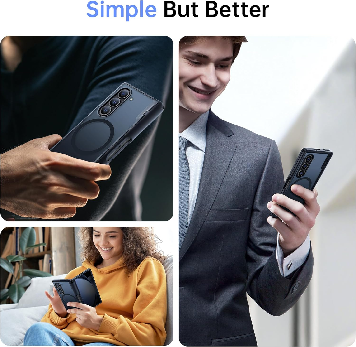 MOBOSI Magnetic for Z Fold 7 Case with Screen Protector, Compatible with Magsafe, Full-Body Coverage Hinge Protection, Shockproof Rugged Slim Phone Case for Samsung Galaxy Z Fold7, Privacy Black image number 6